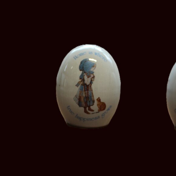 2~Holly Hobbie Decorative Porcelain Eggs Figurine - "Love is and Home is" - East - Picture 3 of 6